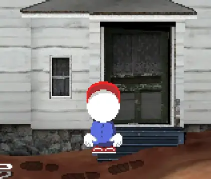 Ghost footprints appearing after the Timesville bear-house balcony scene