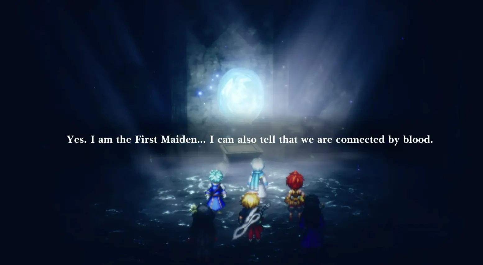 The altar in Waterfall Way where the first Water Maiden entrusts her power to the Wardens