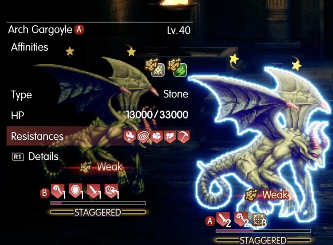 Both Arch Gargoyles staggered during the fifth Sanctissimus Shrine trial