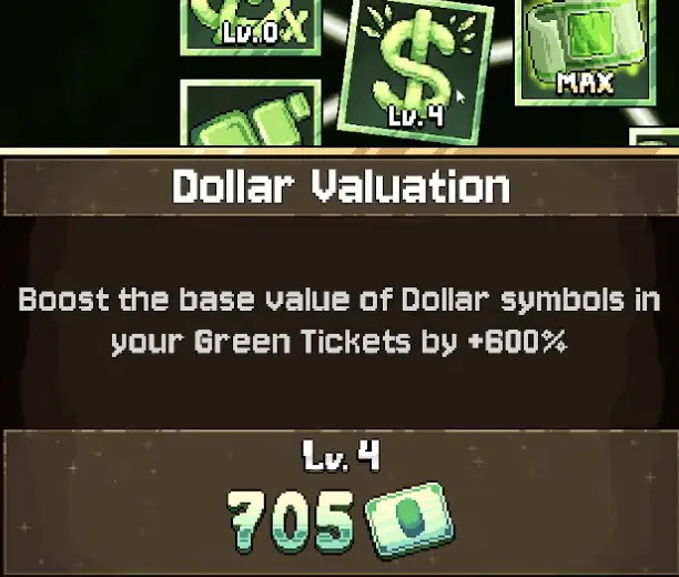Dollar Valuation green ticket upgrade in Fortune Mill