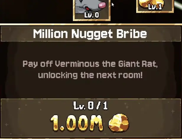 Million Nugget Bribe upgrade in Fortune Mill