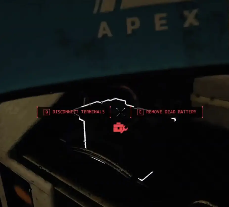Disconnect Terminals and Remove Dead Battery prompts requiring a Toolbox in Funnel Runners
