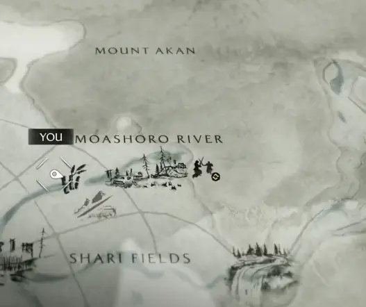 Cooking recipe location near Moashoro River in Ghost of Yotei