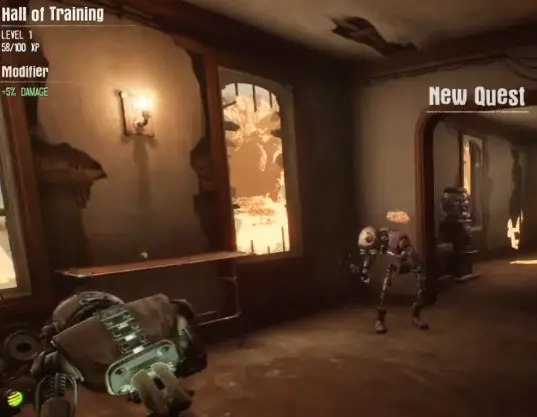 GRAIN ROT Outpost room displaying a permanent upgrade modifier
