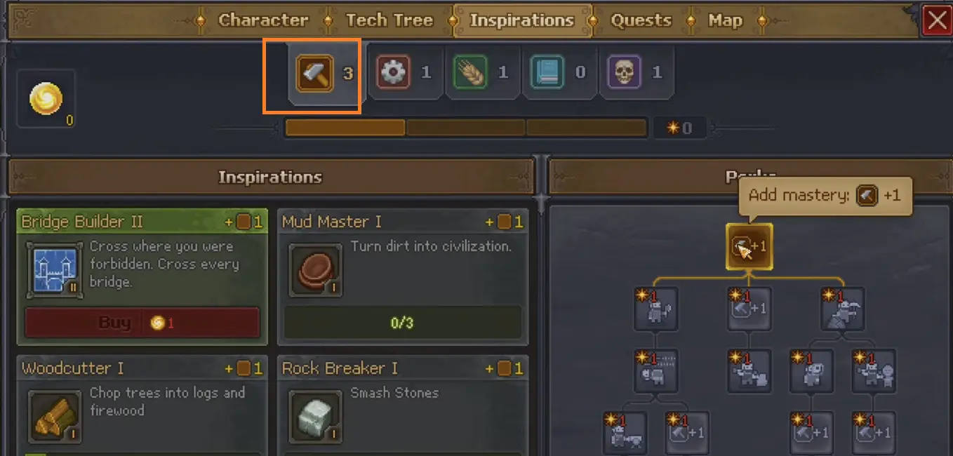 Add one Mastery option in Graveyard Keeper 2 Inspirations