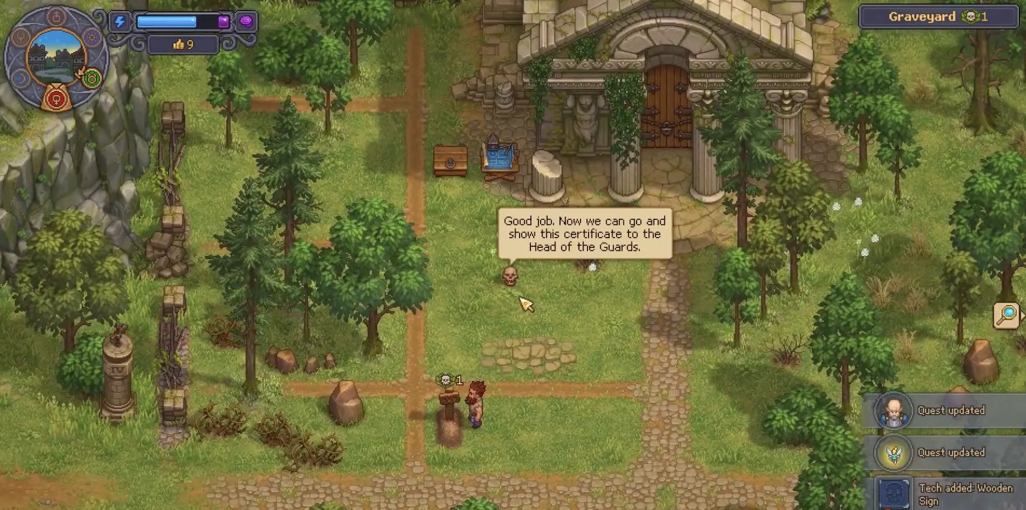 First completed grave awarding a Burial Certificate in Graveyard Keeper 2