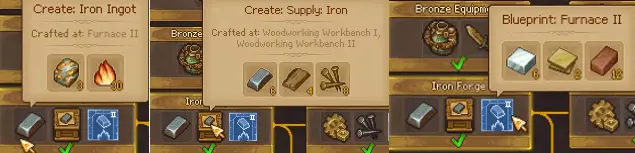 Furnace II producing Iron Ingots in Graveyard Keeper 2