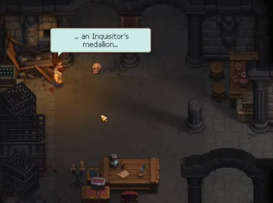 Inquisitor Medallion collected from the wall stash early in Graveyard Keeper 2