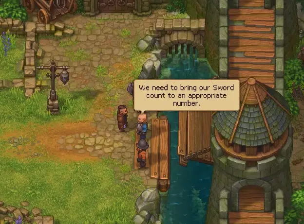 First Graveyard Keeper 2 town battle preparation showing squad and Defense Power requirements