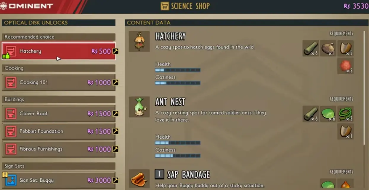 Hatchery unlocked through early Grounded 2 progression
