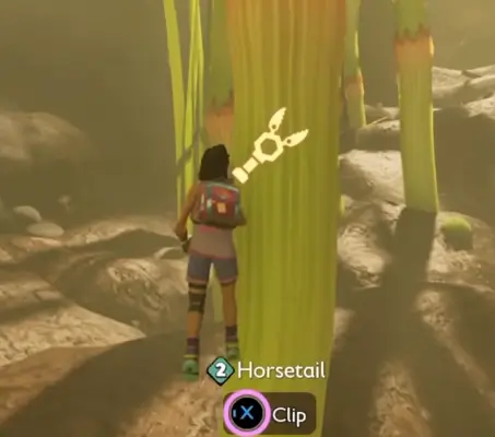 Harvesting underwater Horsetail Stem with Tier 2 Clippers in Grounded 2