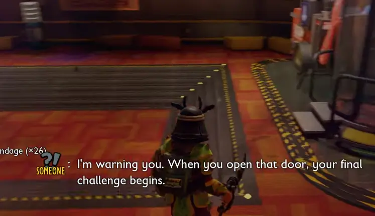 Door before the Masked Stranger encounter in the Grounded 2 Networking quest