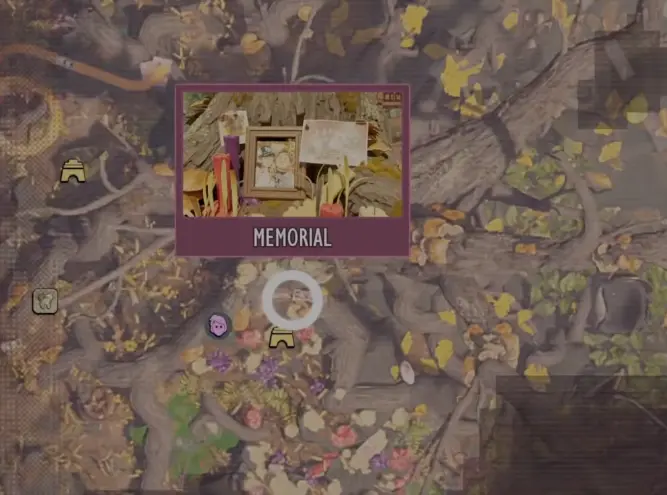 Grounded 2 map showing the Gnarly Bark memorial used to reach the Toe Biter Egg