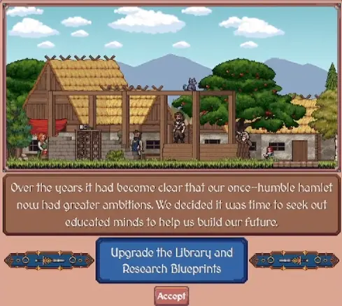 Library progression objective for Blueprints in Hearth and Hamlet