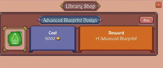 Commissioning another Blueprint from the Shop in Hearth and Hamlet
