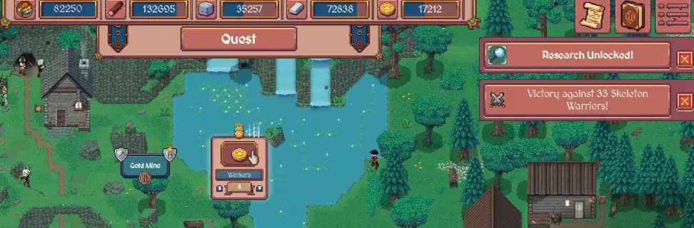 Fight against 33 Skeleton Warriors after First Strike in Hearth and Hamlet