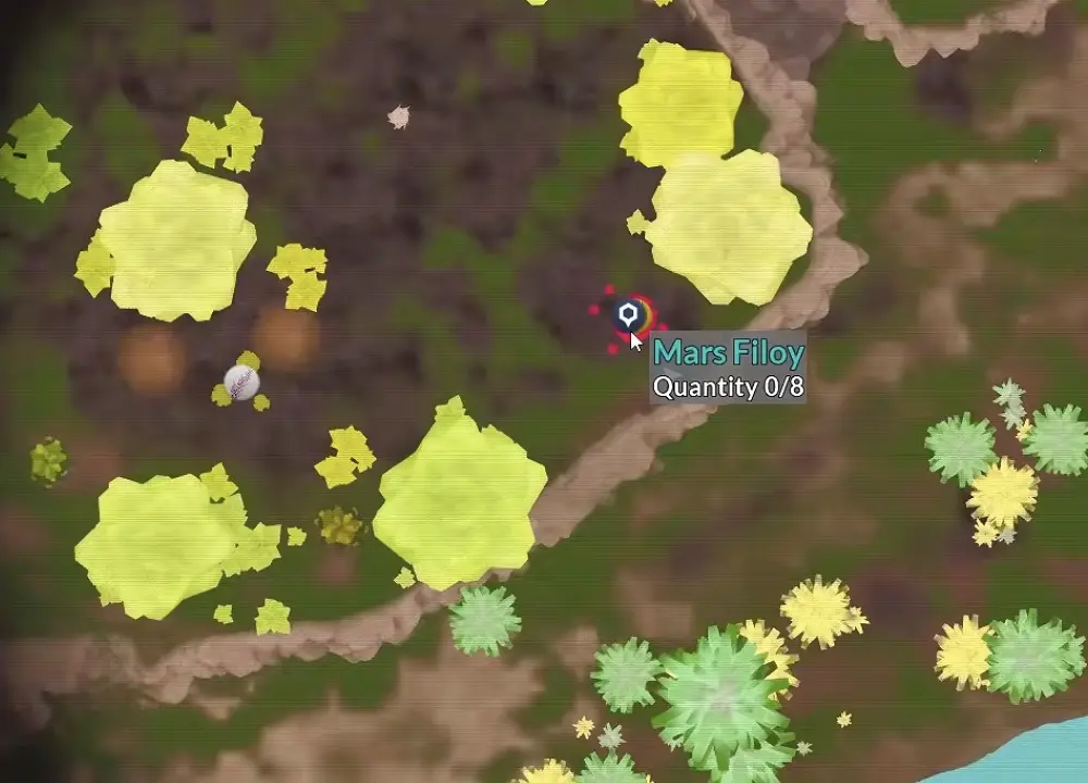 Honeycomb map showing an immunity plant location with Quantity 0 of 8