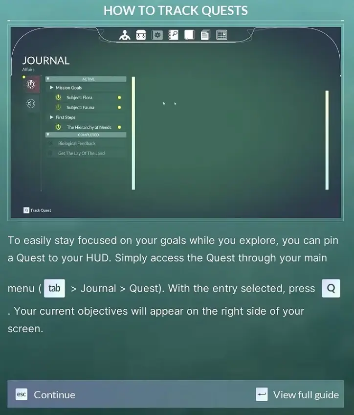 Honeycomb tutorial explaining how to pin quests with Q