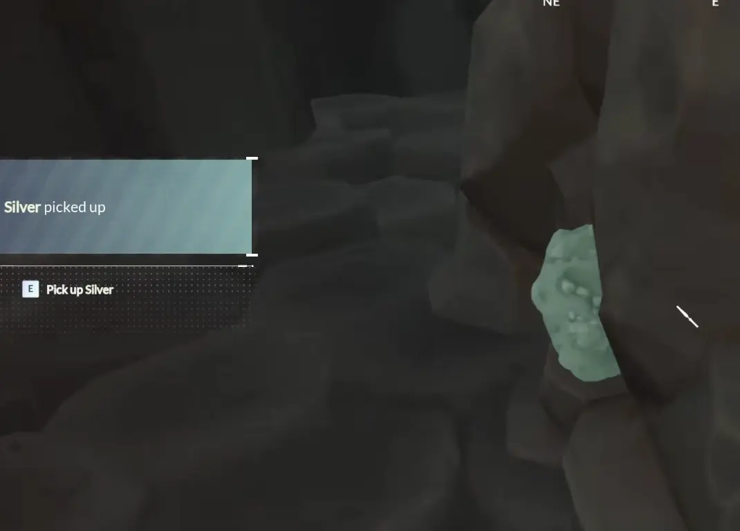 Silver deposit inside the rocky passage in Honeycomb The World Beyond
