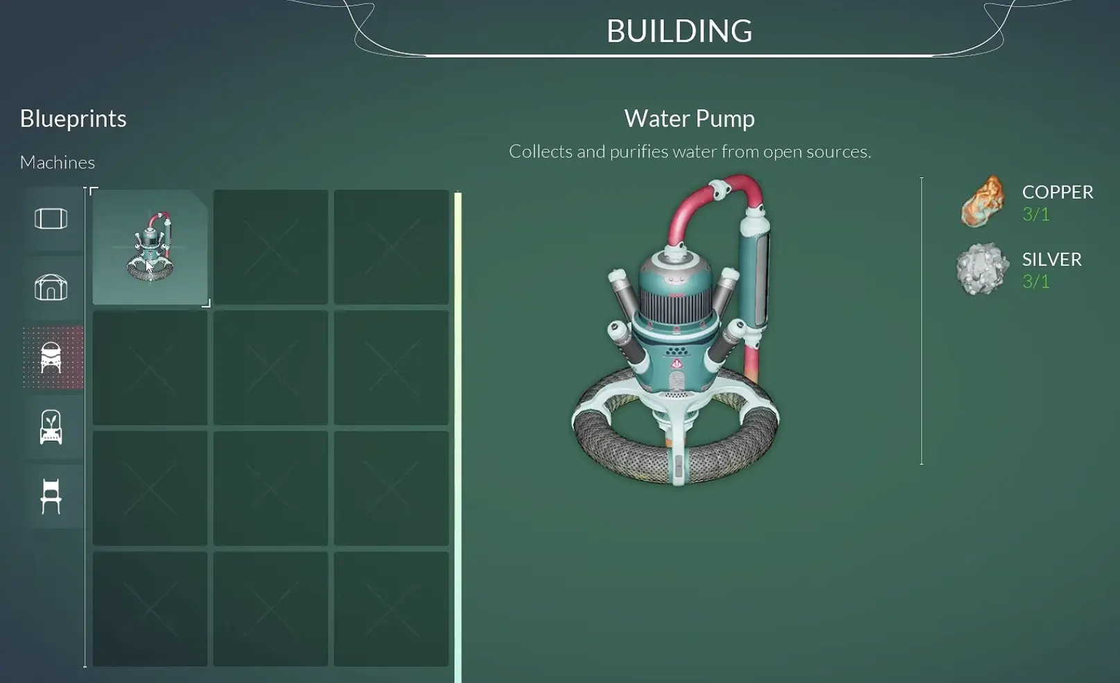Water Pump placement near water in Honeycomb