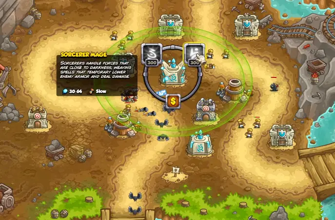 Sorcerer Mage selected in Kingdom Rush 6 Genesis Classic Rush