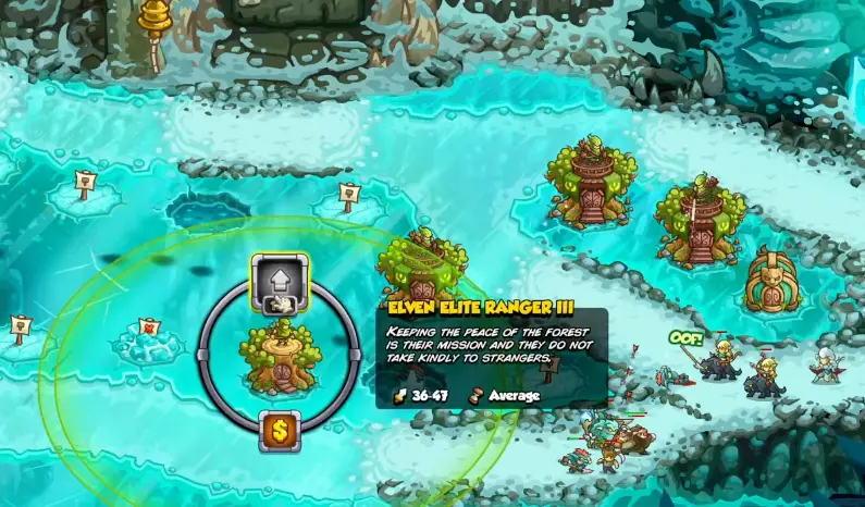 Elven Elite Ranger firing across Frostbite Nest in Kingdom Rush 6 Genesis