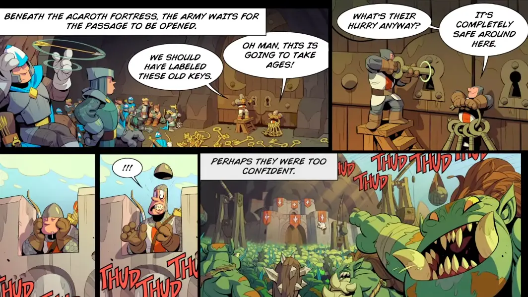 Army beneath Acaroth Fortress in Kingdom Rush 6 Genesis