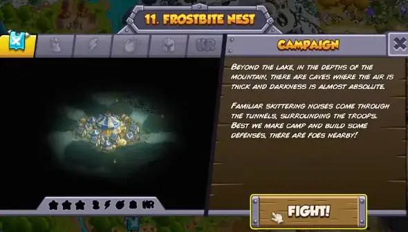 Dark opening of Frostbite Nest in Kingdom Rush 6 Genesis