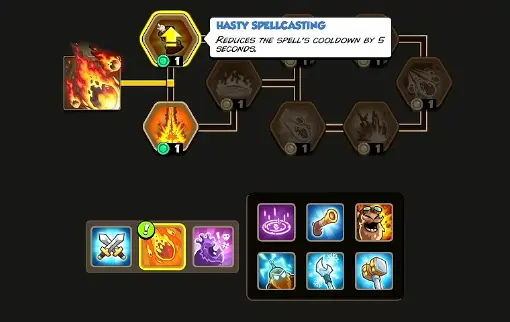 Rain of Fire upgrade choice in Kingdom Rush 6 Genesis