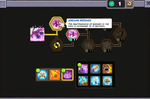 Teleportation Sigil upgrade tree in Kingdom Rush 6 Genesis