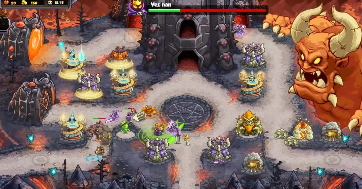 Vez'nan final boss fight in Kingdom Rush 6 Genesis