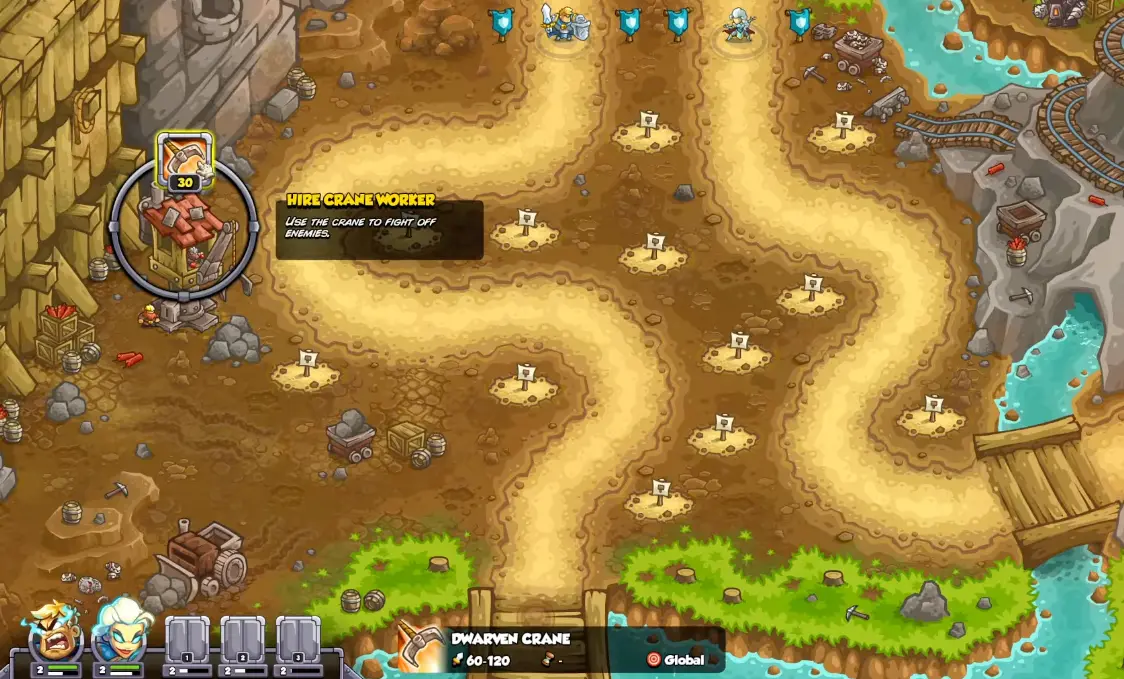 Dwarven Crane at Western Wall in Kingdom Rush 6 Genesis