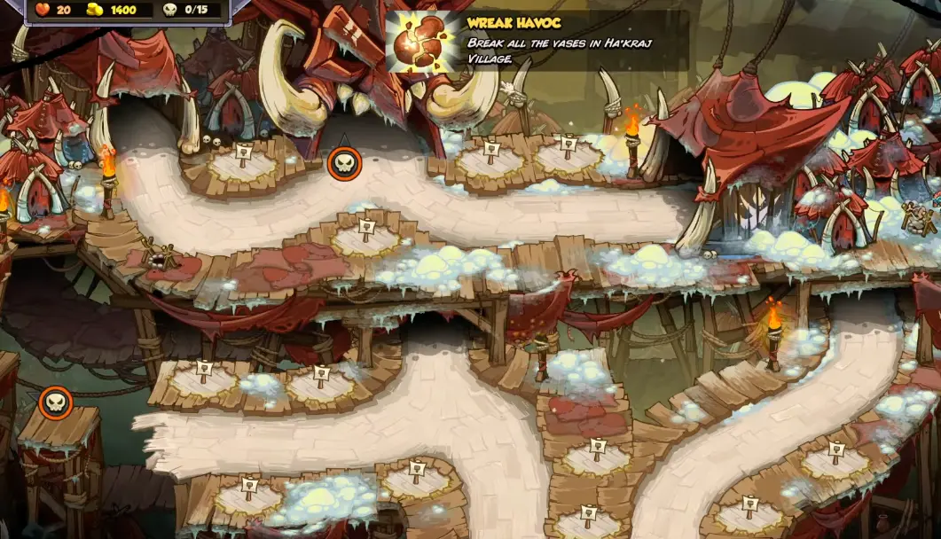 Wreak Havoc achievement in Ha'kraj Village in Kingdom Rush 6 Genesis