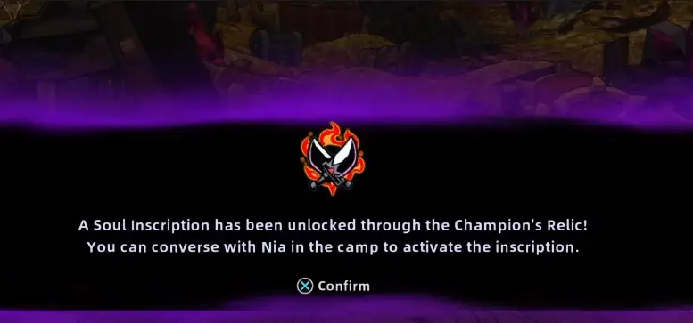 Lost Castle 2 Soul Inscription unlocked through the Champion's Relic