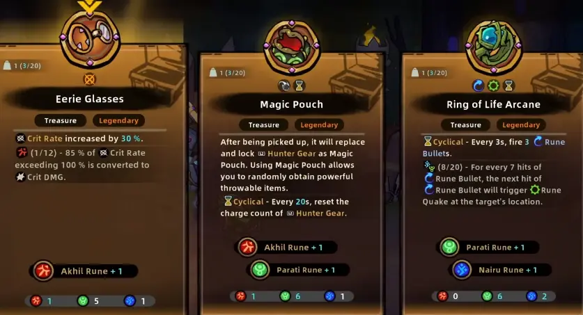 Lost Castle 2 treasure and rune choice