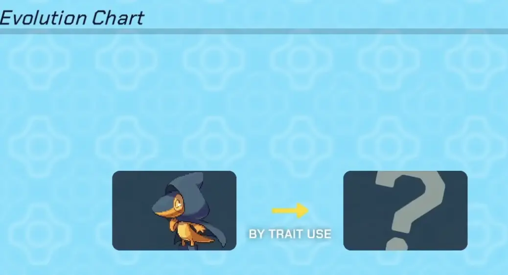 Animon page showing an evolution by trait use in LumenTale