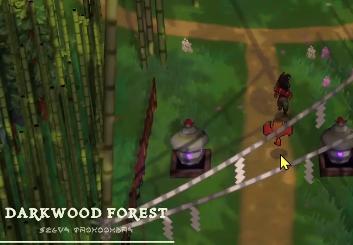 Player entering Darkwood Forest in LumenTale