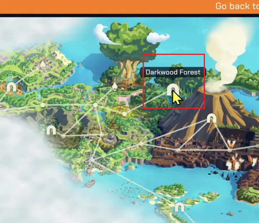 Map route toward Darkwood Forest in LumenTale