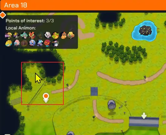 Area 18 Frozen Pyrite farming route from Rush Hogs in LumenTale