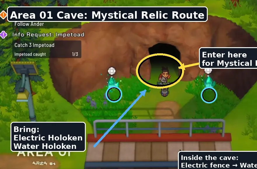 Area 01 cave entrance for the Mystical Relic route in LumenTale