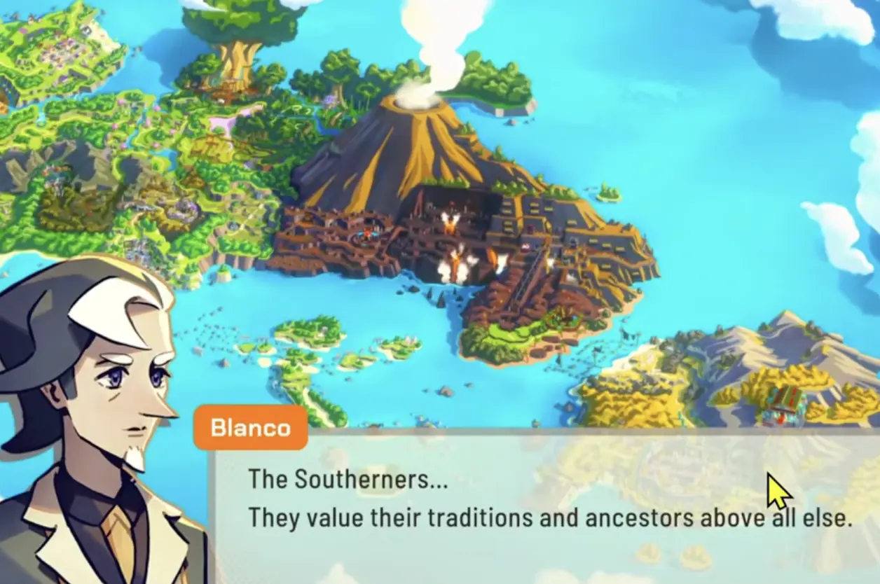 World map explanation for Northern and Southern Talea in LumenTale