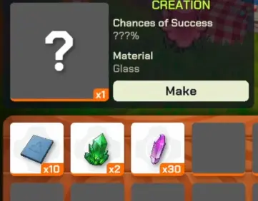 Prismatype recipe and Natada crafting setup in LumenTale
