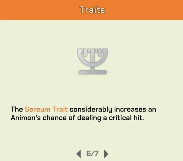 Chagma with Sereum trait setup for critical hits in LumenTale