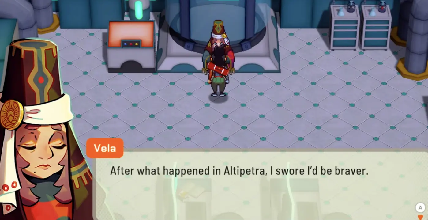 Vela is rescued as one of the vice-captains in AARI headquarters in LumenTale