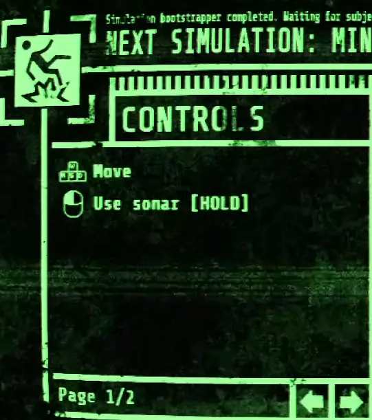 Machine Party Minefield sonar revealing a safe route between hidden mines