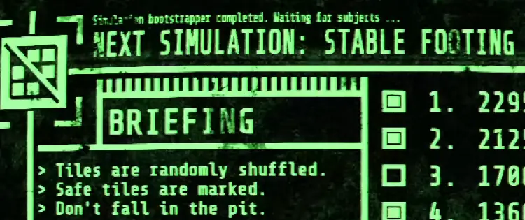 Machine Party Stable Footing floor showing the currently safe symbol tiles