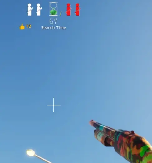 MECCHA CHAMELEON seeker aiming upward at a vertical hiding spot