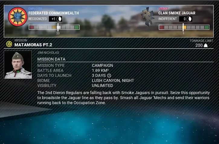 Matamoras Pt.2 contract displaying 200 tons and three days until launch