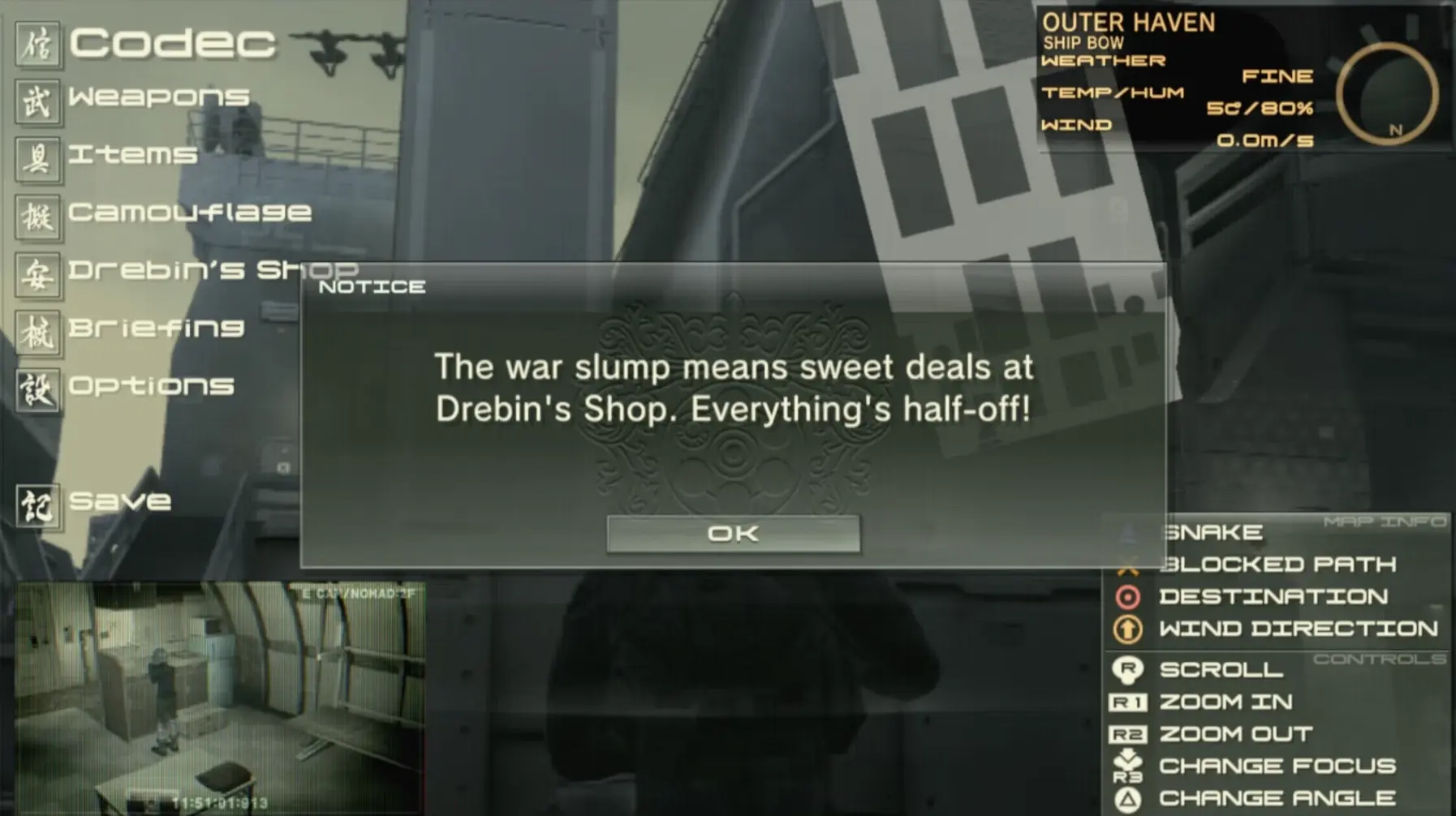 Drebin Shop 50 percent discount during MGS4 Act 5