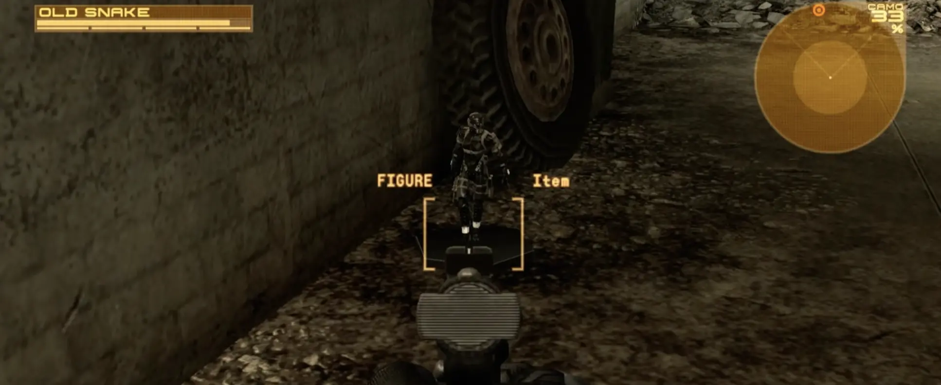 FROG Soldier Doll beside the tire after the non-lethal Act 1 encounter